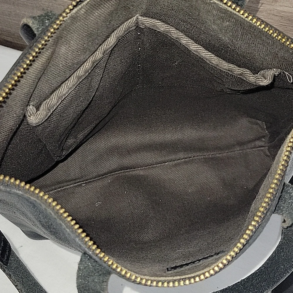 Madewell Small Black Leather Tote Crossbody Bag